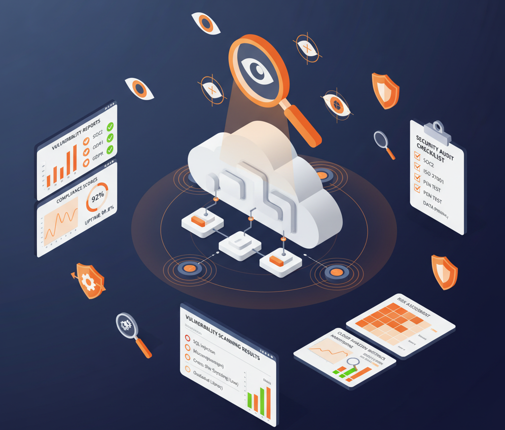 Scan Phase - Cloud Health & Audit showing security assessment and vulnerability scanning